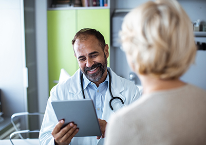 Close up a medical consultation between a doctor and his patient